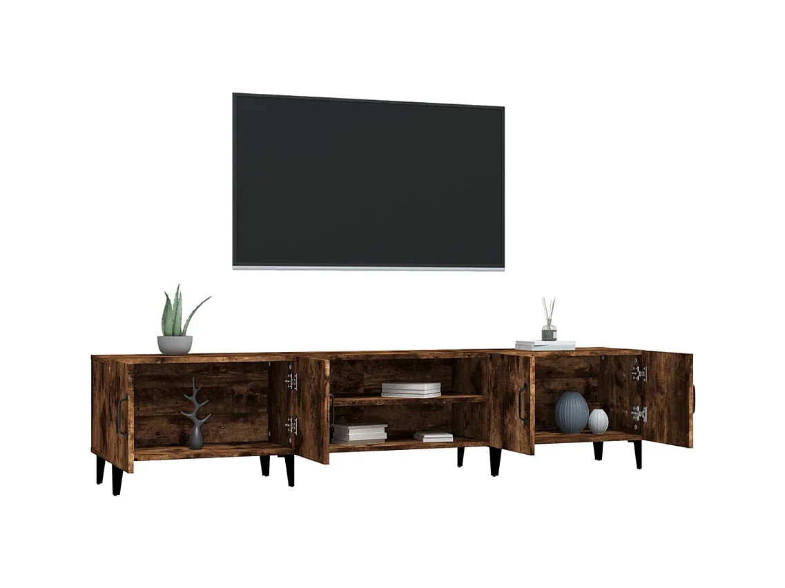 Odette  Tv-meubel 180x31,5x40 cm bewerkt hout gerookt eikenkleurig