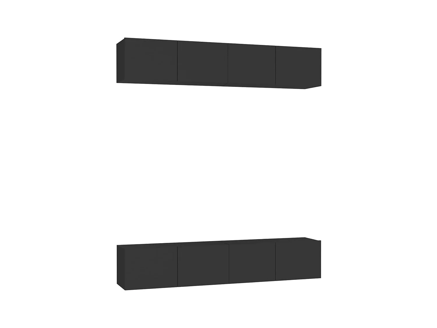 Sultan  Meubles TV 4 pcs Noir 80x30x30 cm Bois d'ingénierie