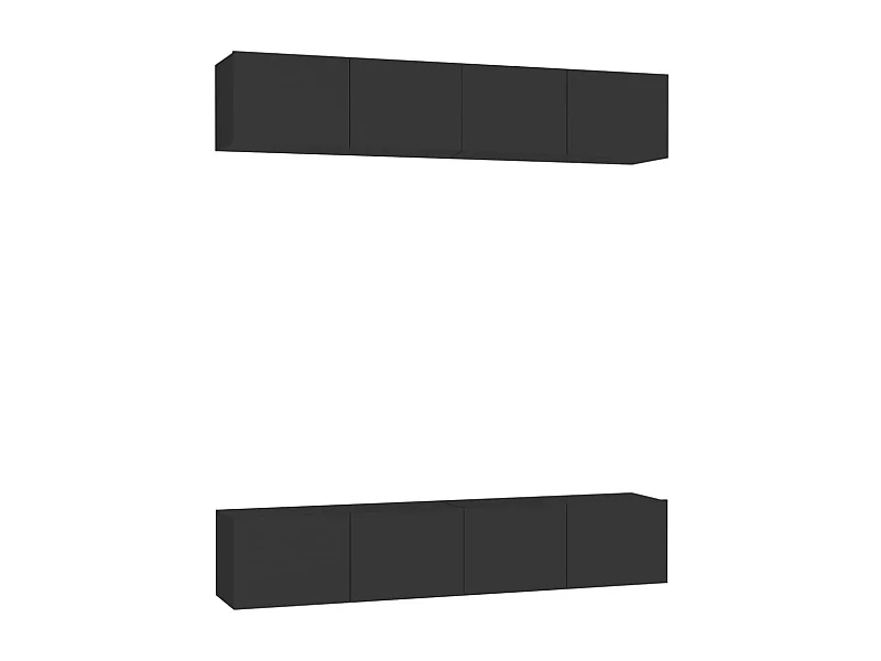 Sultan  Meubles TV 4 pcs Noir 80x30x30 cm Bois d'ingénierie