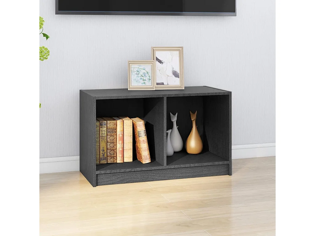 White Hall  Tv-meubel 70x33x42 cm massief grenenhout grijs