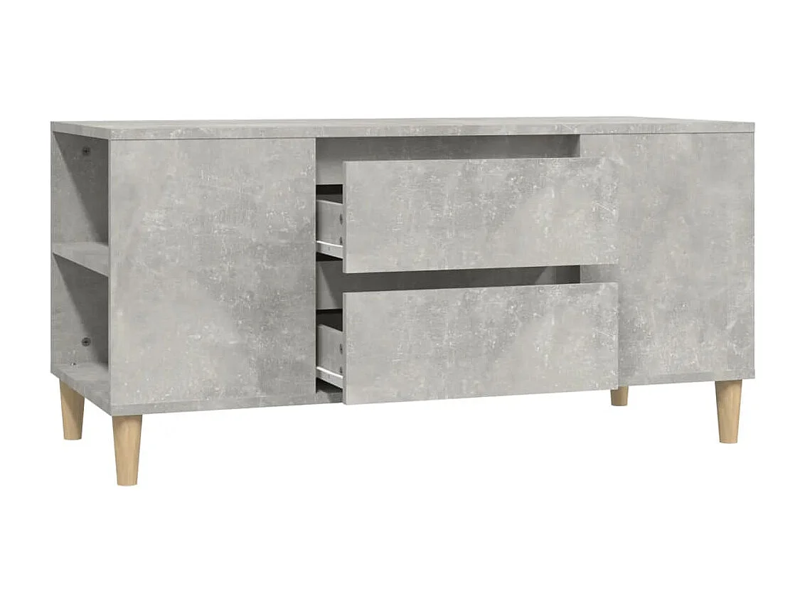 Broomfield  Meuble TV Gris béton 102x44,5x50 cm Bois d'ingénierie