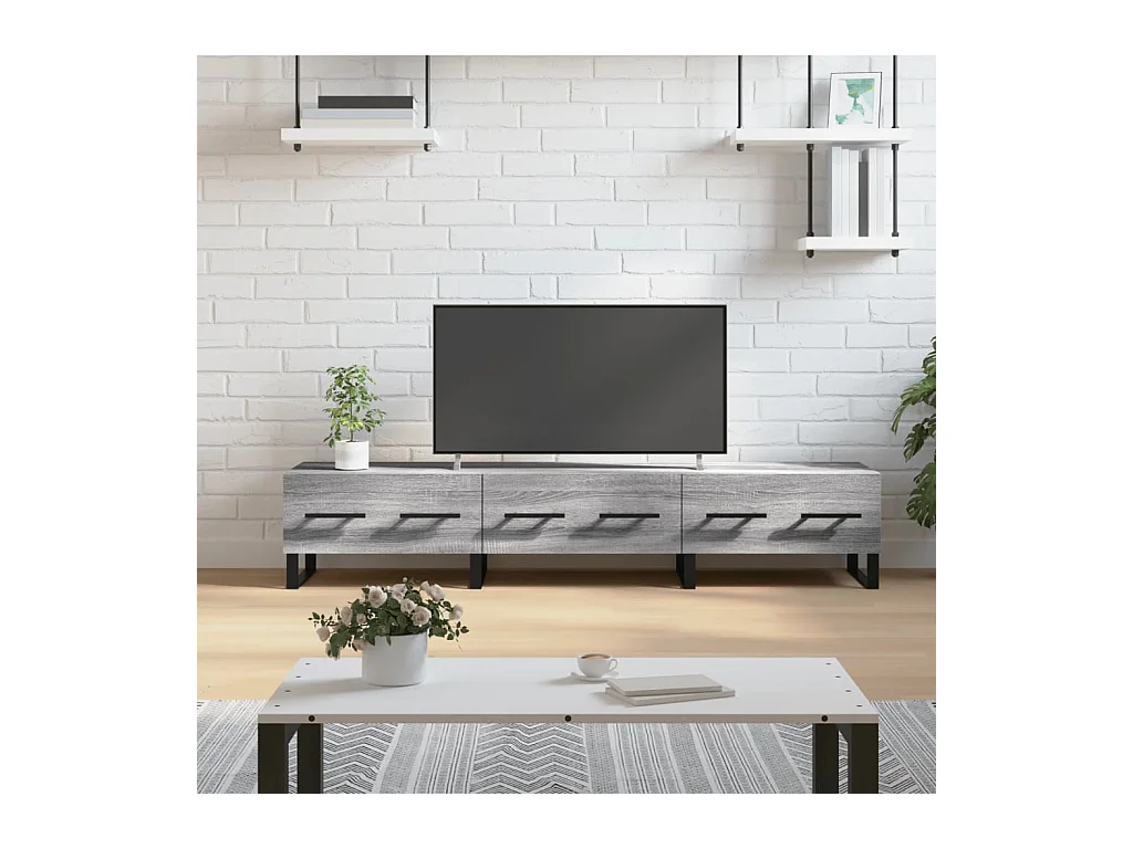 Hermitage  Meuble TV sonoma gris 150x36x30 cm bois d'ingénierie