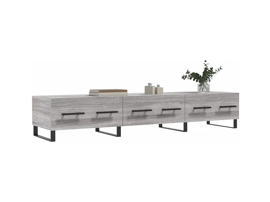Hermitage  Meuble TV sonoma gris 150x36x30 cm bois d'ingénierie