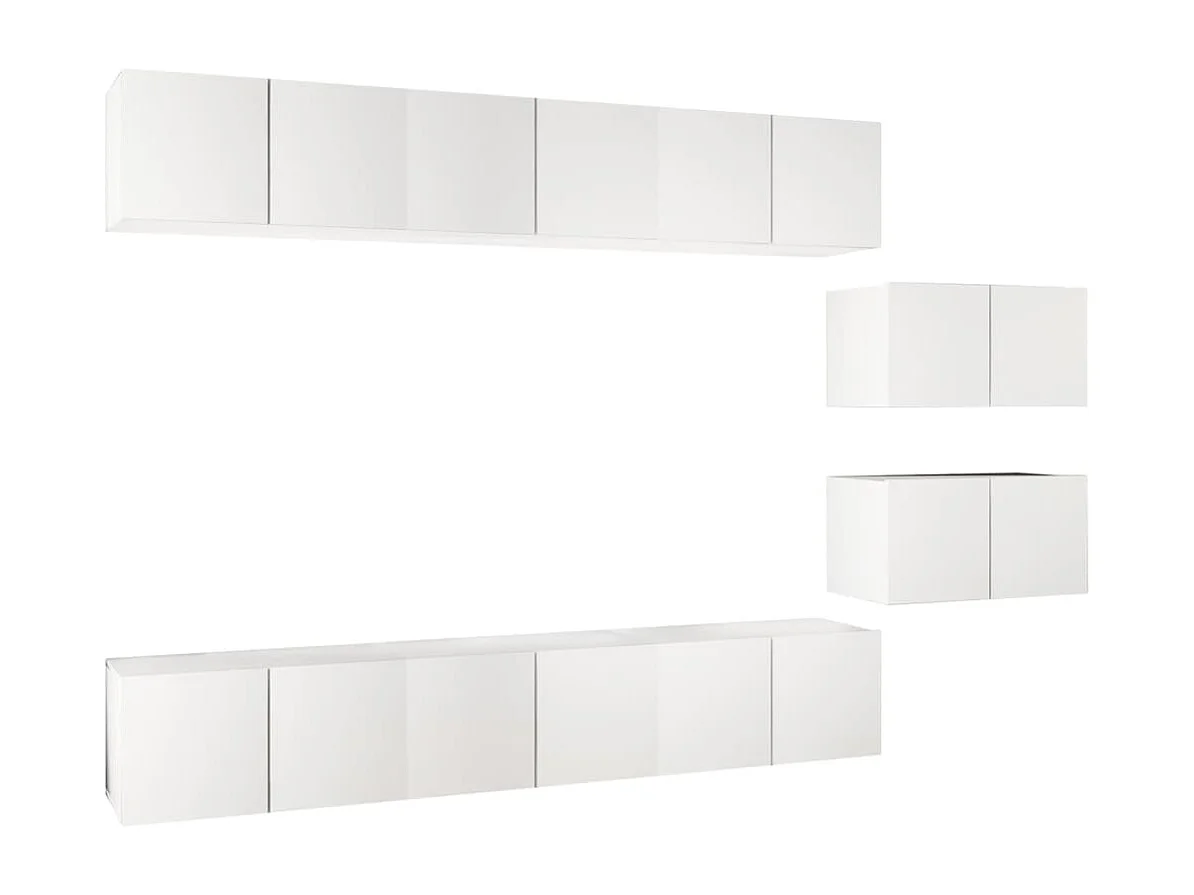 Clara  Meubles TV 8 pcs Blanc Bois d'ingénierie