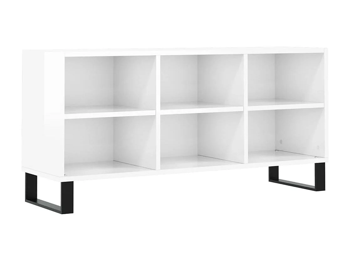 Adolfo  Meuble TV blanc brillant 103,5x30x50 cm bois d'ingénierie