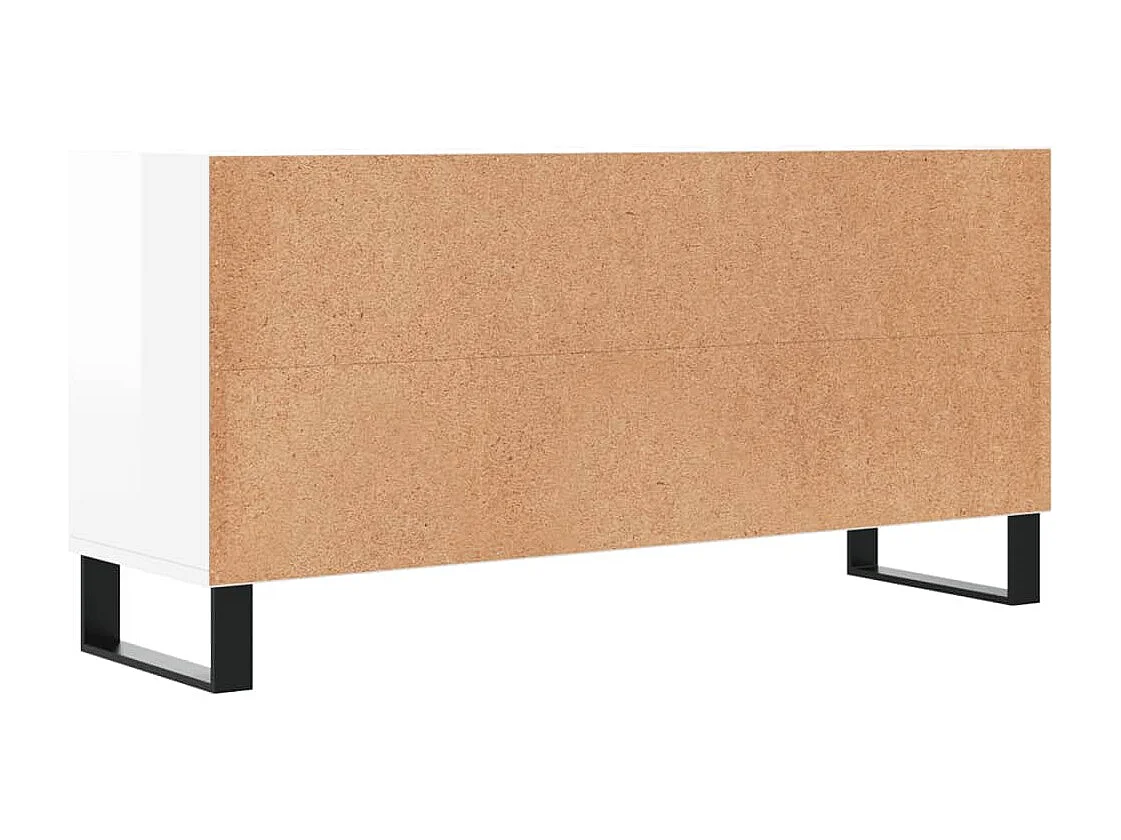 Adolfo  Meuble TV blanc brillant 103,5x30x50 cm bois d'ingénierie