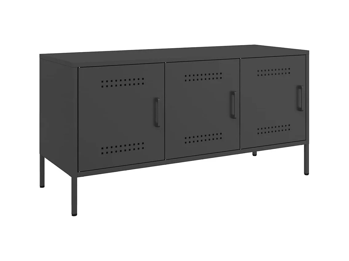 Yelda  Meuble TV noir 100,5x39x50,5 cm acier