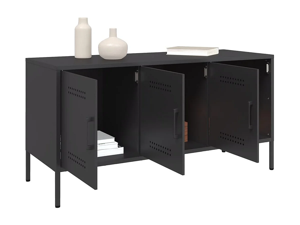 Yelda  Meuble TV noir 100,5x39x50,5 cm acier