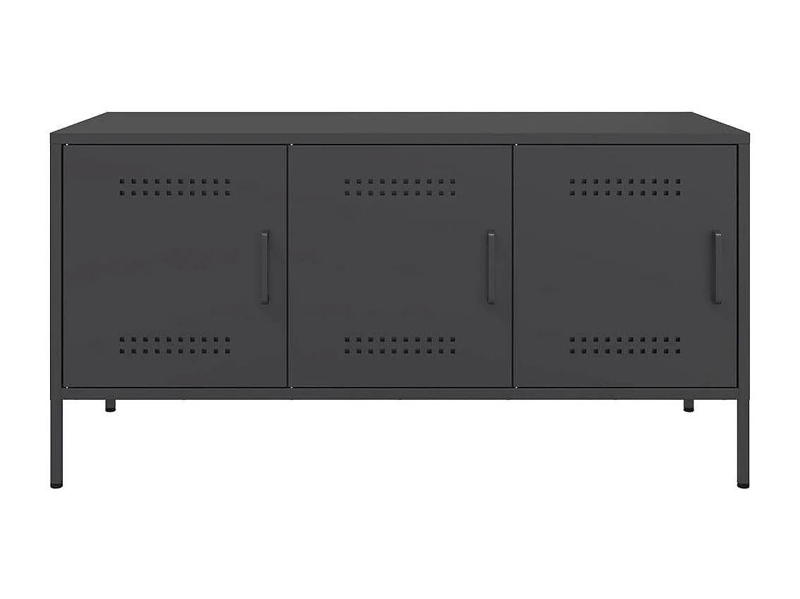 Yelda  Meuble TV noir 100,5x39x50,5 cm acier