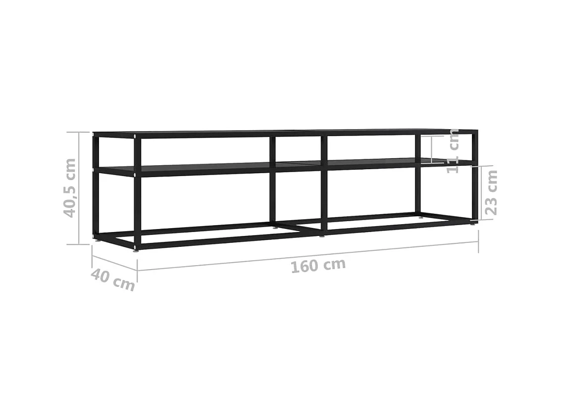 Ballypatrick  Tv-meubel 160x40x40,5 gehard glas zwart