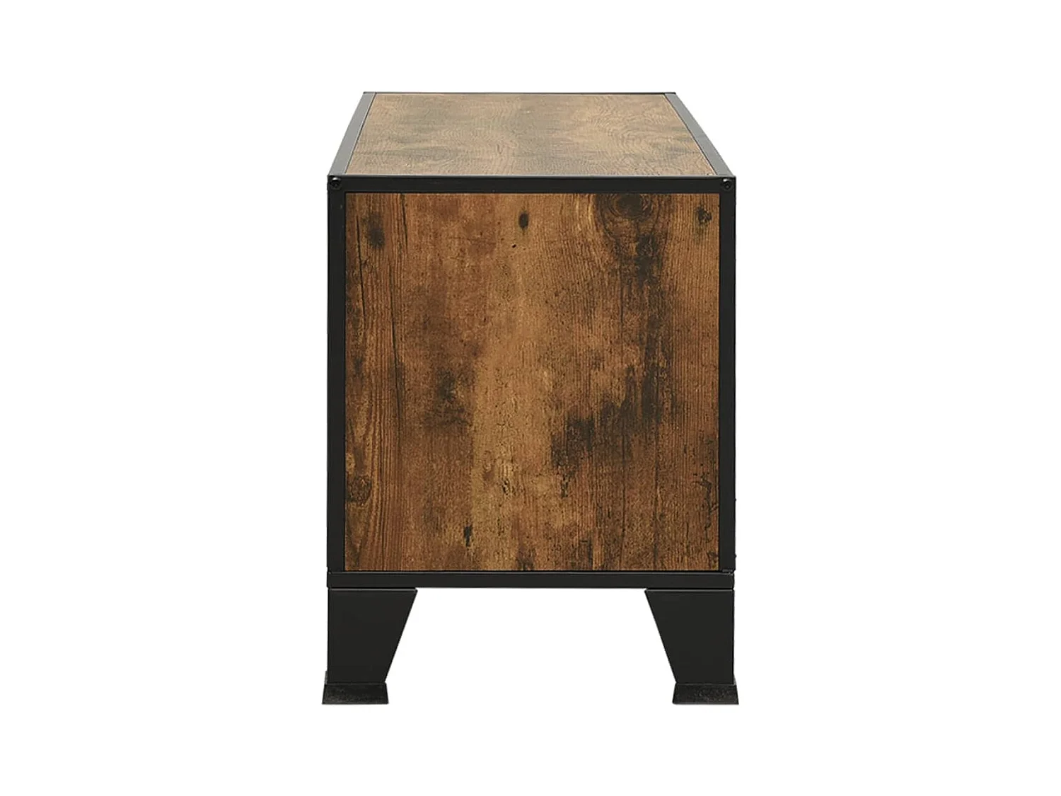 Richan  Mueble de TV metal y MDF marrón rústico 105x36x47 cm