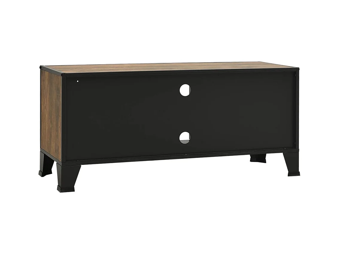 Richan  Mueble de TV metal y MDF marrón rústico 105x36x47 cm