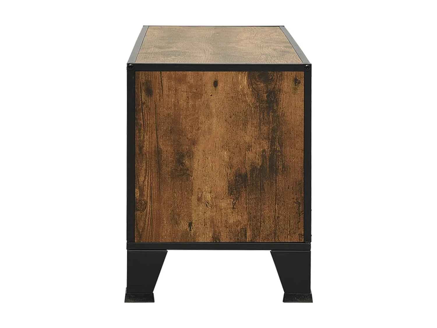 Richan  Mueble de TV metal y MDF marrón rústico 105x36x47 cm