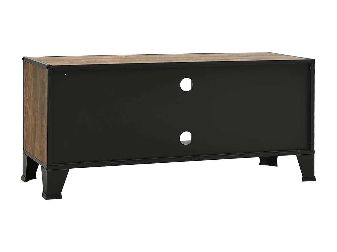Richan  Mueble de TV metal y MDF marrón rústico 105x36x47 cm