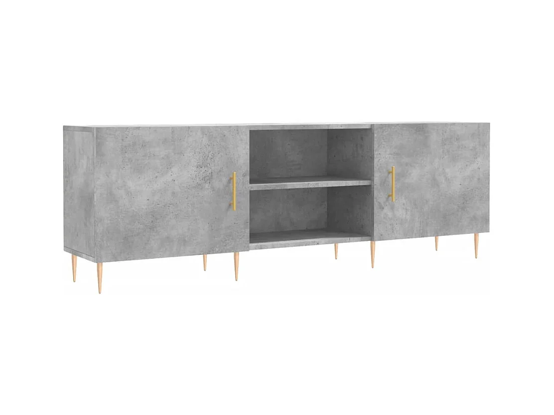 Hermanni  Meuble TV gris béton 150x30x50 cm bois d'ingénierie