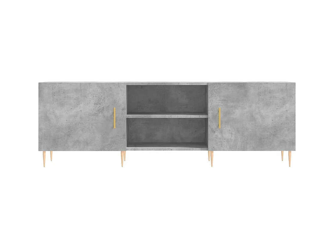 Hermanni  Meuble TV gris béton 150x30x50 cm bois d'ingénierie