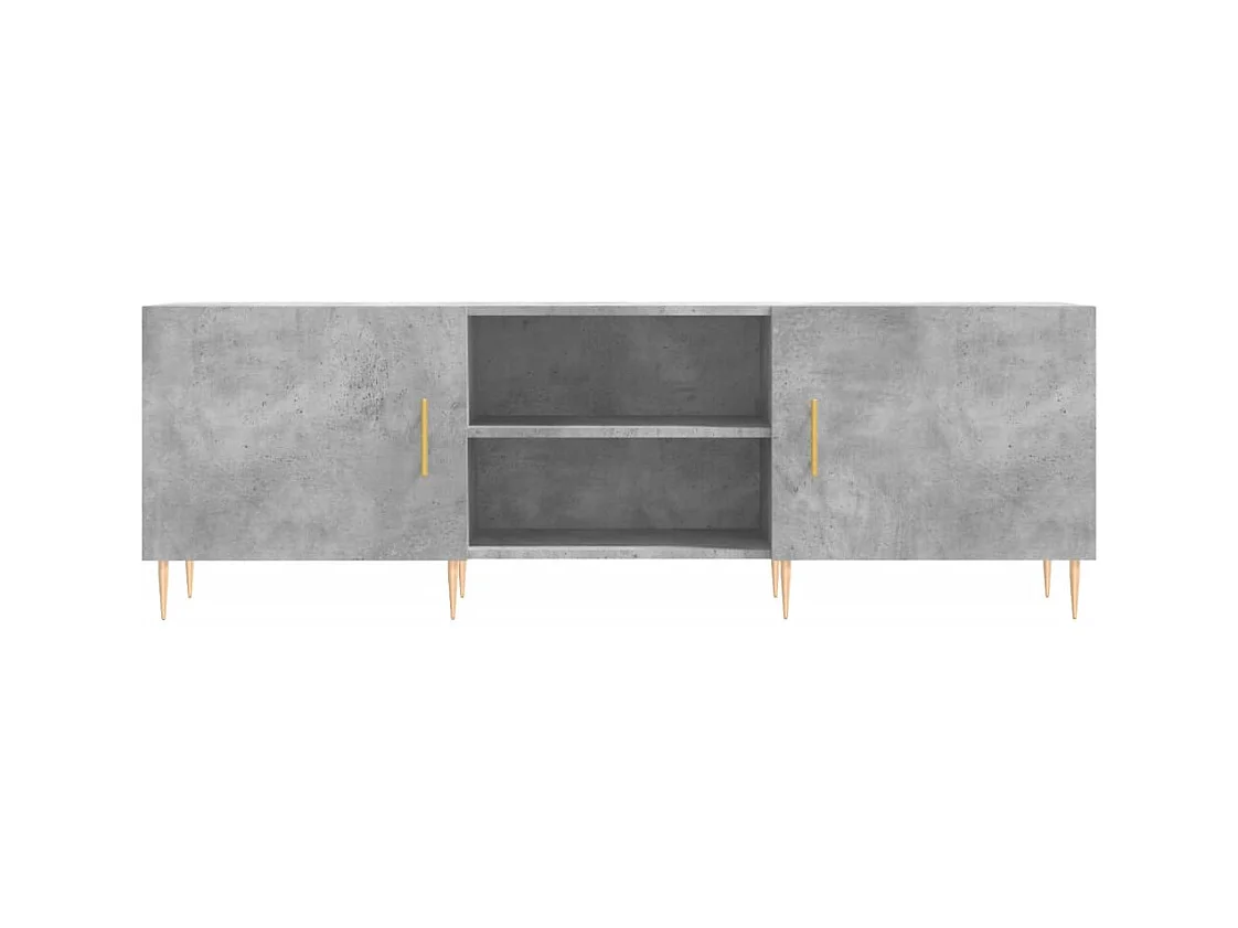 Hermanni  Meuble TV gris béton 150x30x50 cm bois d'ingénierie