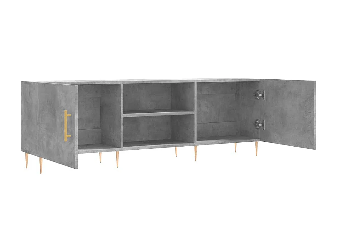 Hermanni  Meuble TV gris béton 150x30x50 cm bois d'ingénierie