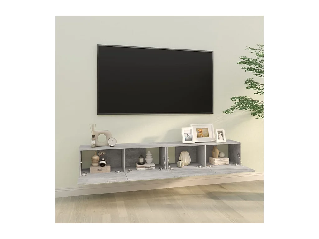Lorien  Meubles TV 2 pcs Gris béton 100x30x30 cm Bois d'ingénierie