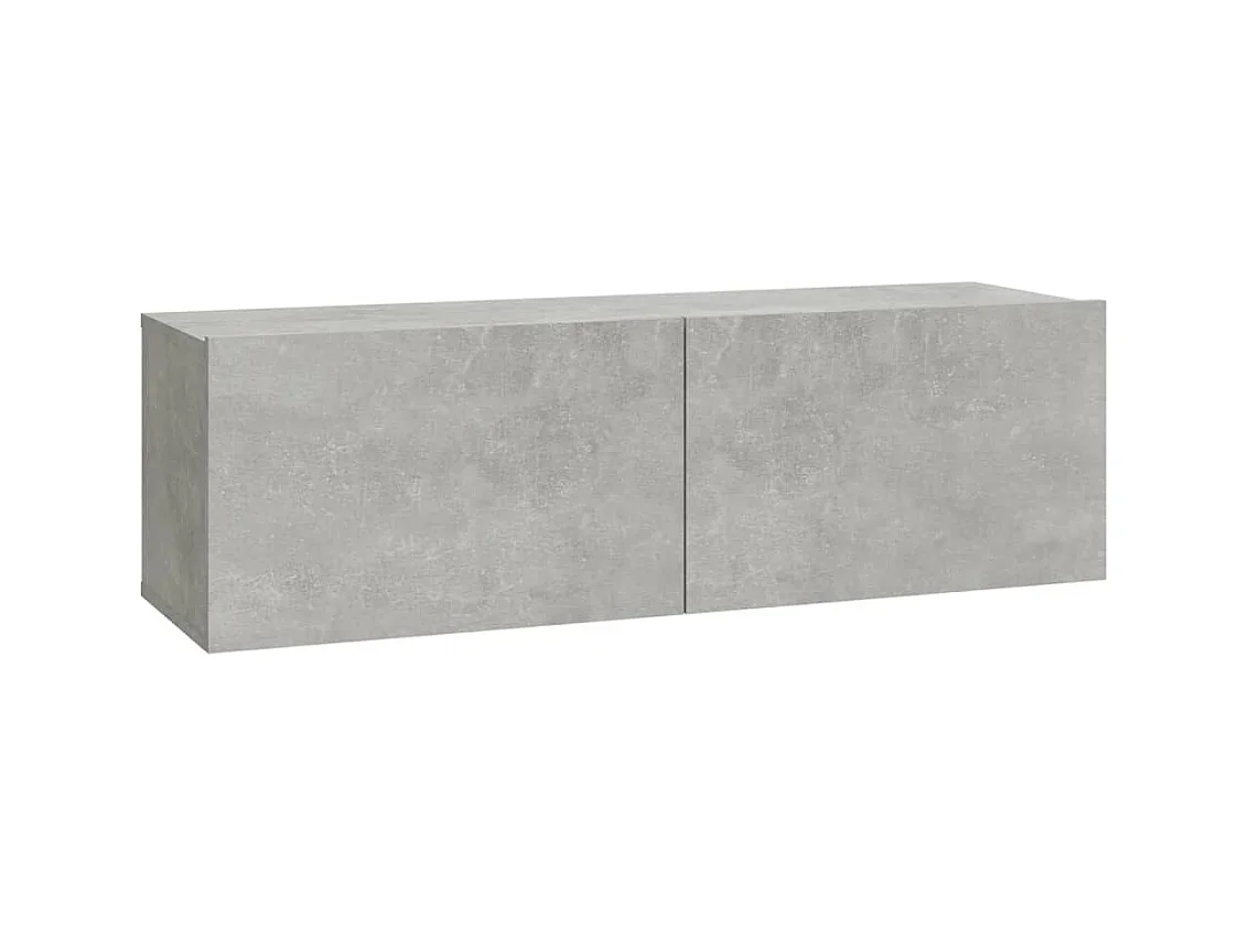 Lorien  Mueble TV de pared 2 uds madera contrachapada gris 100x30x30cm