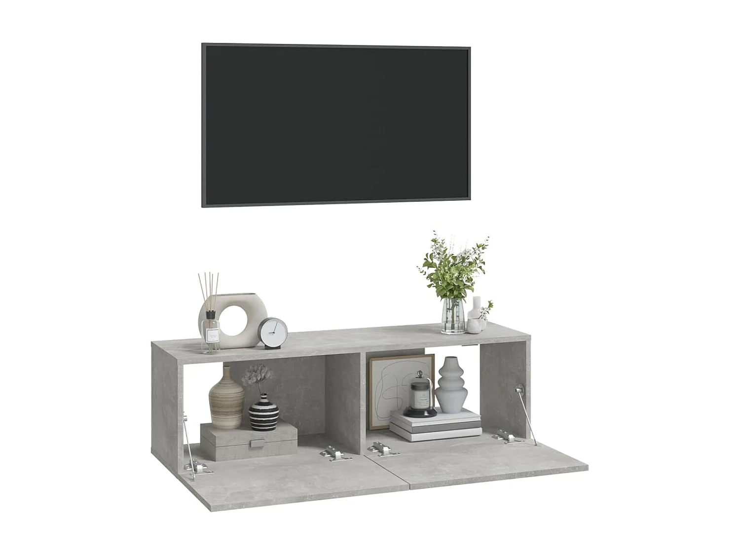 Lorien  Meubles TV 2 pcs Gris béton 100x30x30 cm Bois d'ingénierie