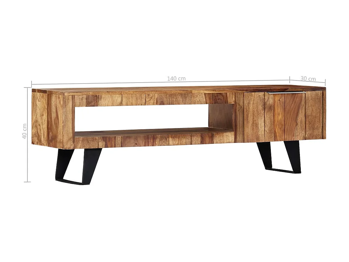 Garden Furniture -  Meuble TV 140x30x40 cm Bois massif