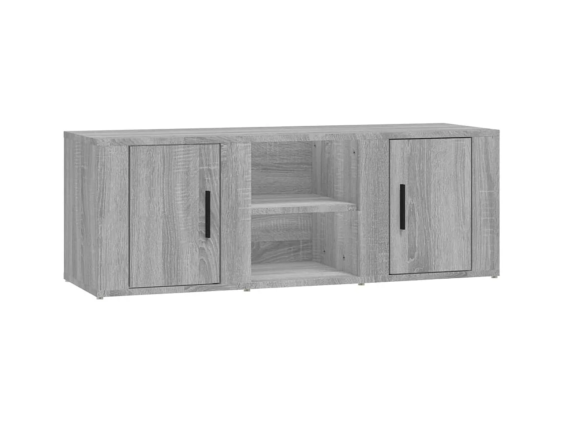 Hidran  Meuble TV Sonoma gris 100x31,5x35 cm Bois d'ingénierie