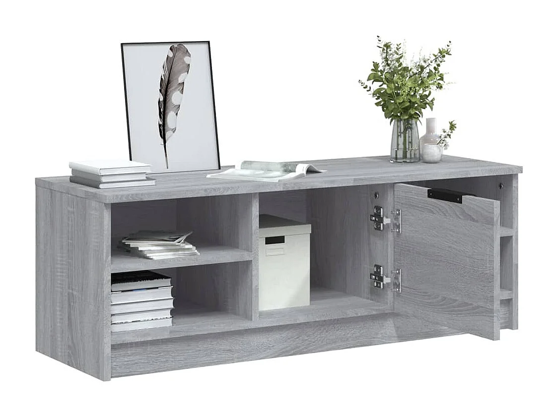 Hilrik  Tv-meubel 102x35,5x36,5 cm bewerkt hout grijs sonoma eikenkleur