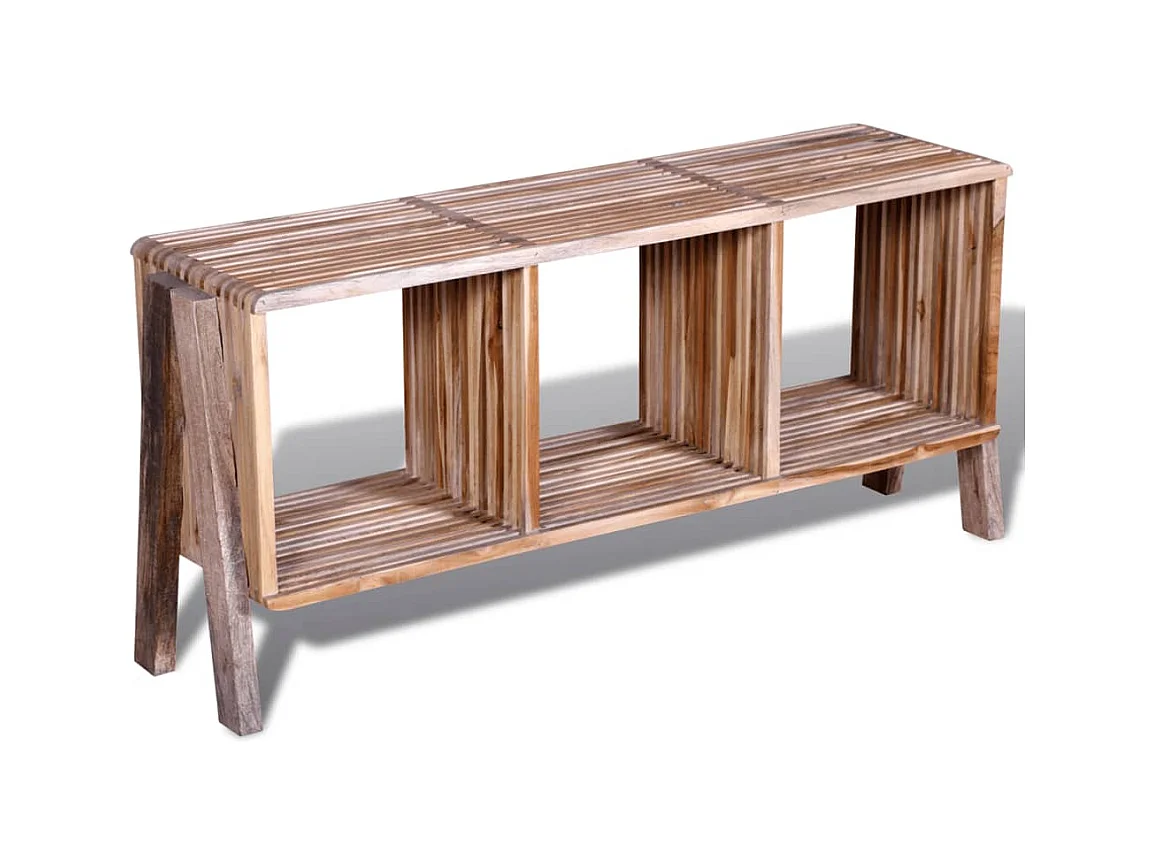 Louis-Paul-Denis  Meuble TV empilable en teck recyclé avec 3 étagères