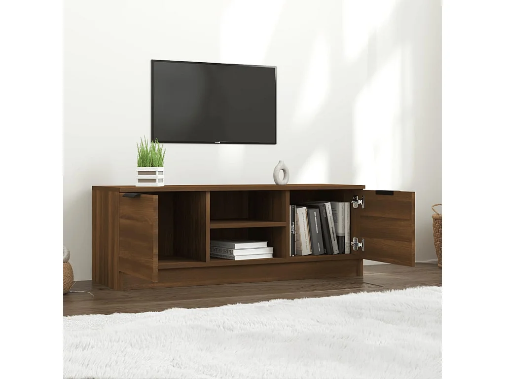 Kaelyn  Meuble TV Chêne marron 102x35x36,5 cm Bois d'ingénierie