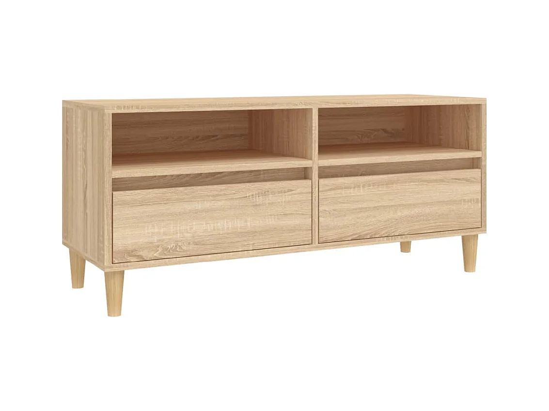 Lin  Meuble TV chêne sonoma 100x34,5x44,5 cm bois d'ingénierie