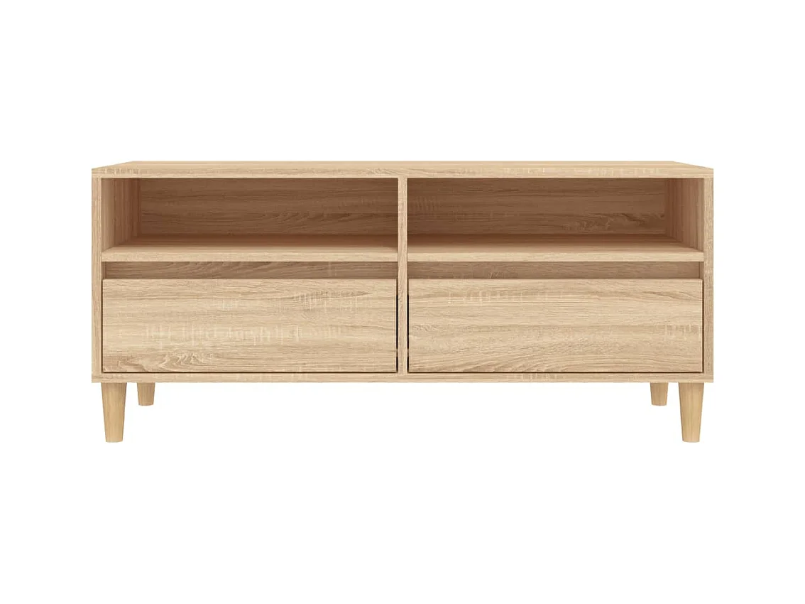 Lin  Meuble TV chêne sonoma 100x34,5x44,5 cm bois d'ingénierie