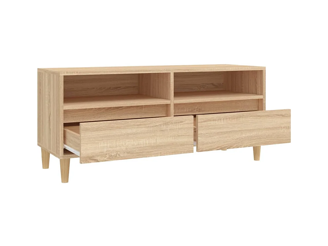 Lin  Meuble TV chêne sonoma 100x34,5x44,5 cm bois d'ingénierie