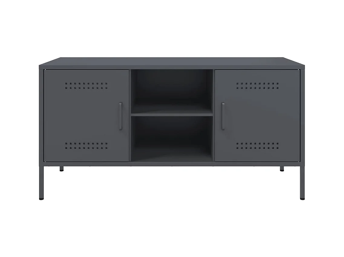 Lampasas  Meuble TV anthracite 100,5x39x50,5 cm acier