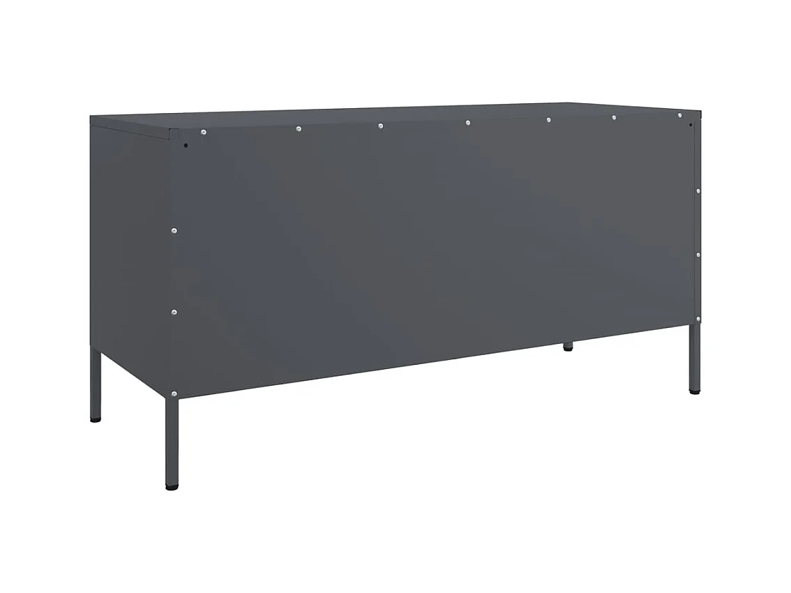 Lampasas  Meuble TV anthracite 100,5x39x50,5 cm acier