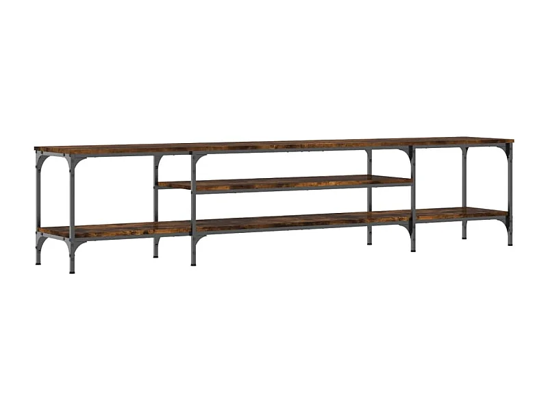 Numa  Meuble TV chêne fumé 201x35x45 cm bois d'ingénierie et fer