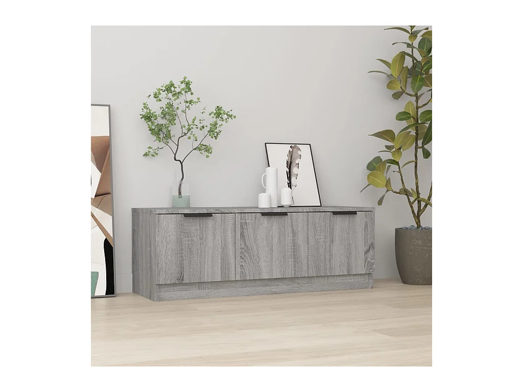Yrnir  Mueble de TV madera contrachapada gris Sonoma 102x35x36,5 cm