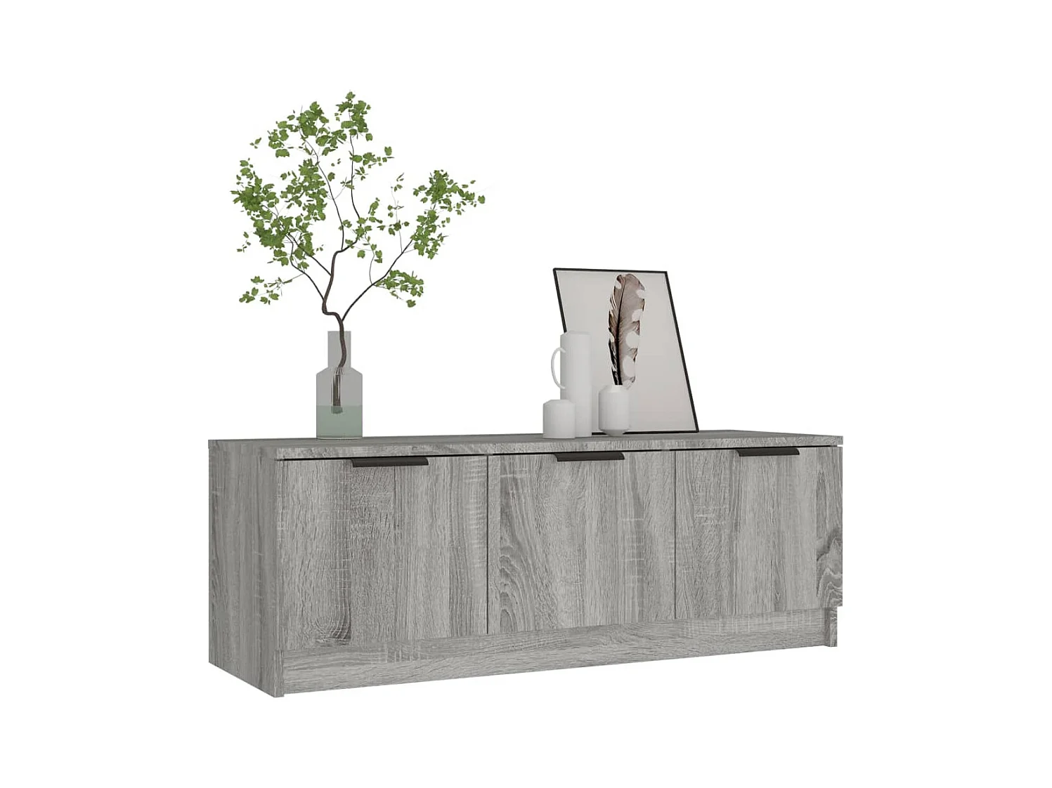 Yrnir  Mueble de TV madera contrachapada gris Sonoma 102x35x36,5 cm