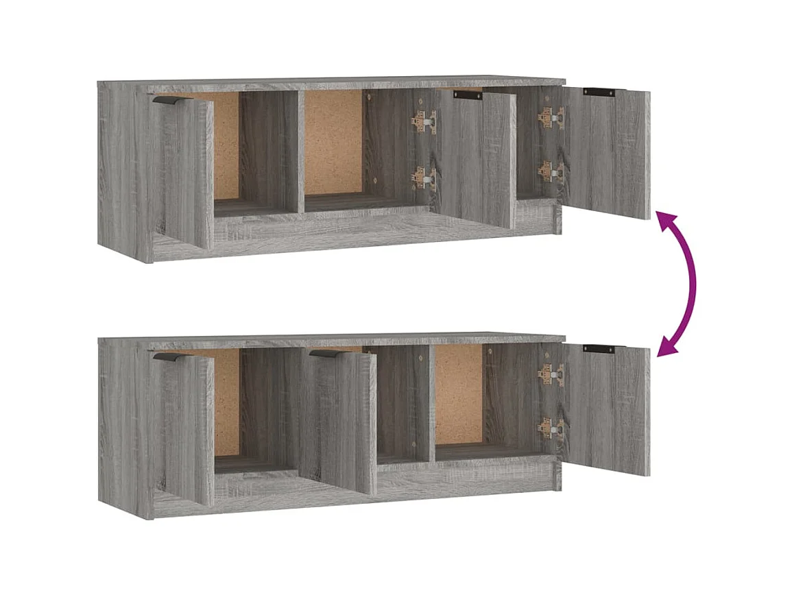 Yrnir  Mueble de TV madera contrachapada gris Sonoma 102x35x36,5 cm