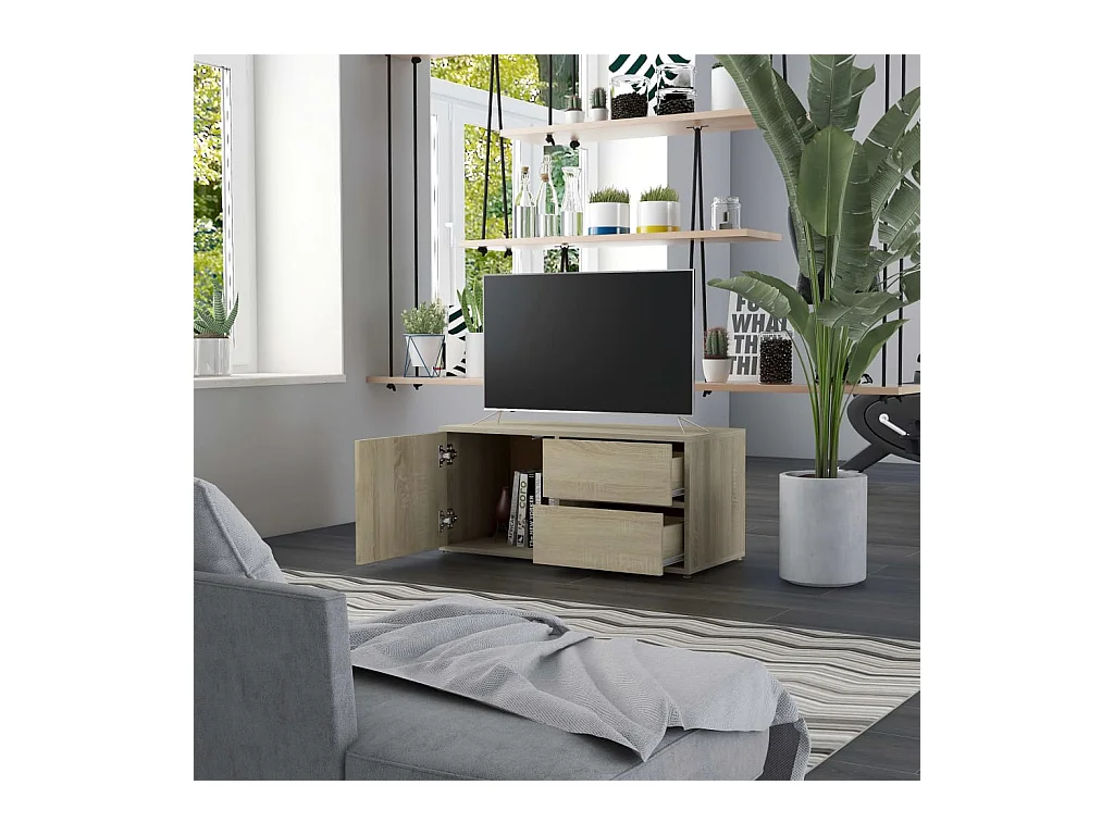 Waianae  Meuble TV Chêne sonoma 80x34x36 cm Bois d'ingénierie