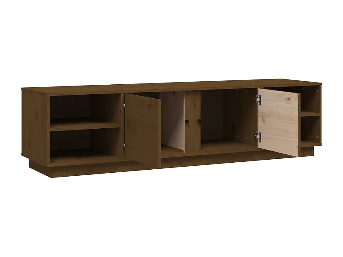 Renira  Meuble TV Marron miel 156x40x40 cm Bois de pin massif