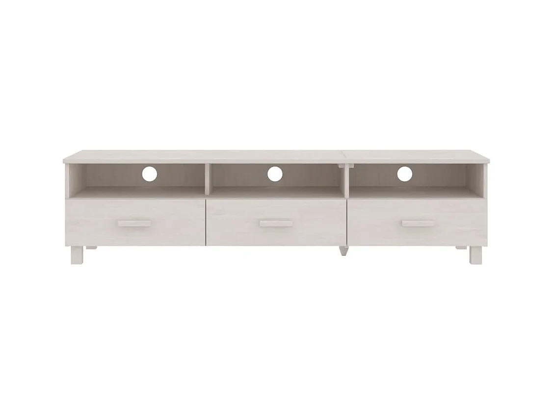 Reha  Meuble TV HAMAR Blanc 158x40x40 cm Bois massif de pin