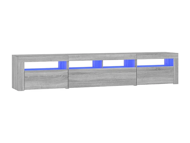 Vleteren  Meuble TV avec lumières LED Sonoma gris 210x35x40 cm