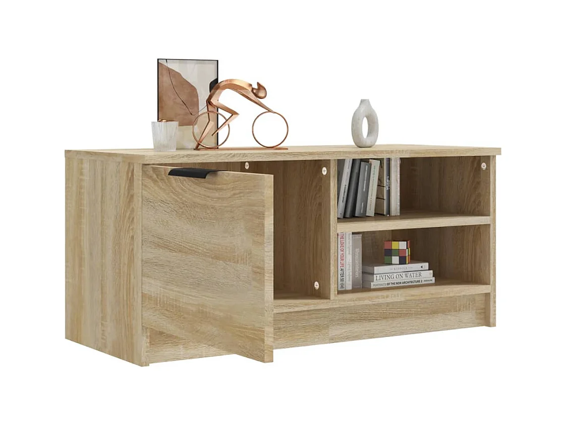 Bryvra  Tv-meubel 80x35x36,5 cm bewerkt hout sonoma eikenkleurig
