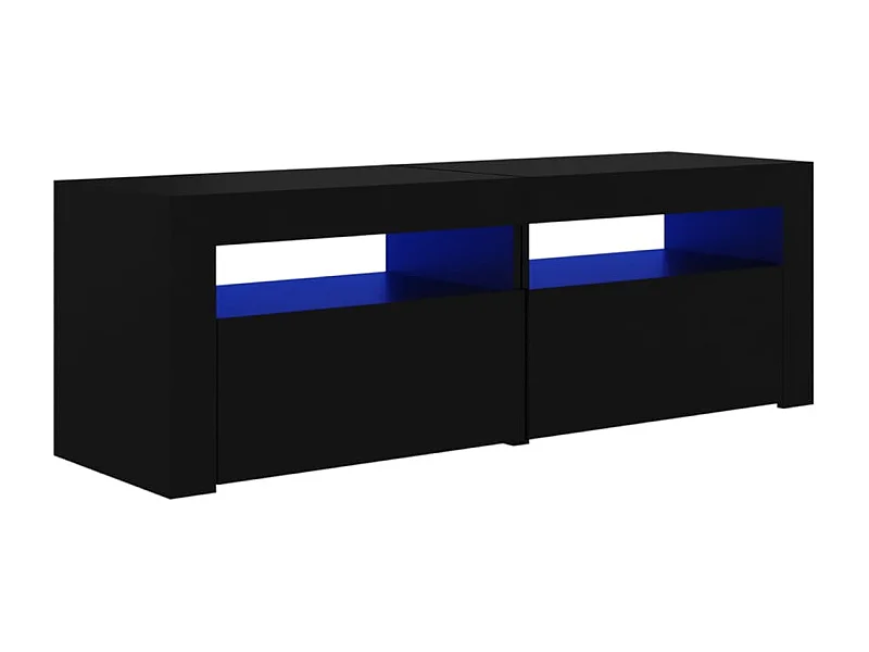Denril  Mueble de TV con luces LED negro 120x35x40 cm