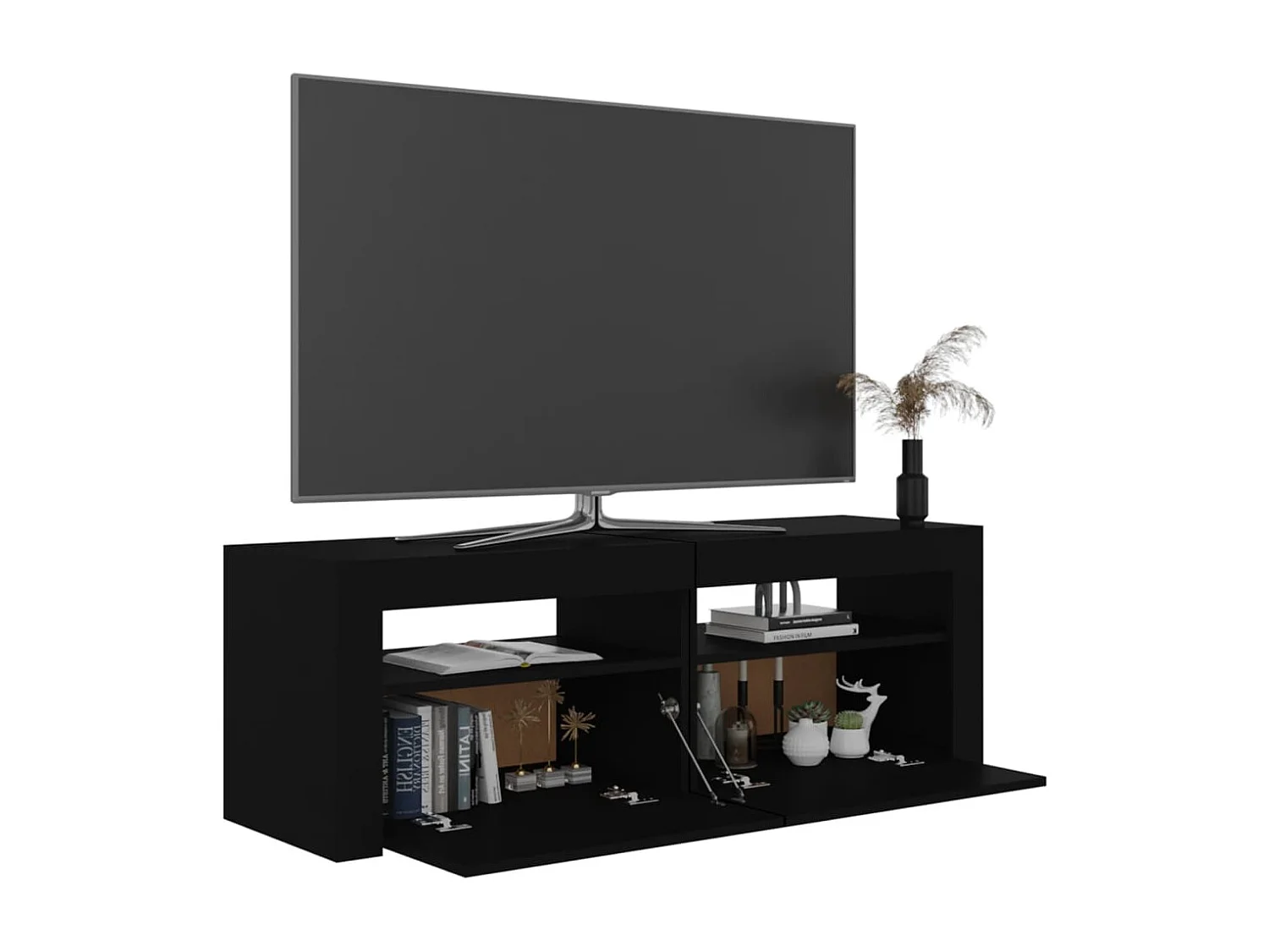 Denril  Tv-meubel met LED-verlichting 120x35x40 cm zwart