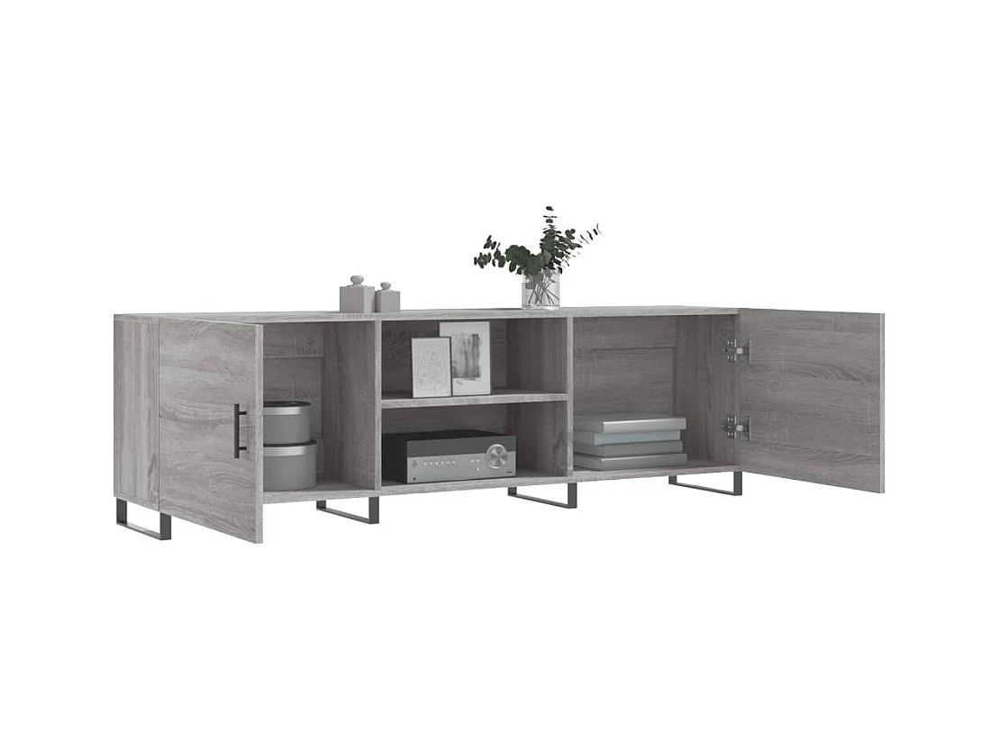 Astrid Helene  Meuble TV sonoma gris 150x30x50 cm bois d'ingénierie