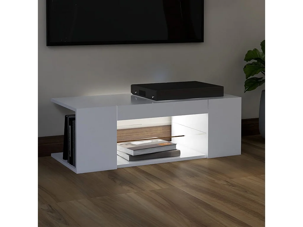 Crijn  Tv-meubel met LED-verlichting 90x39x30 cm wit