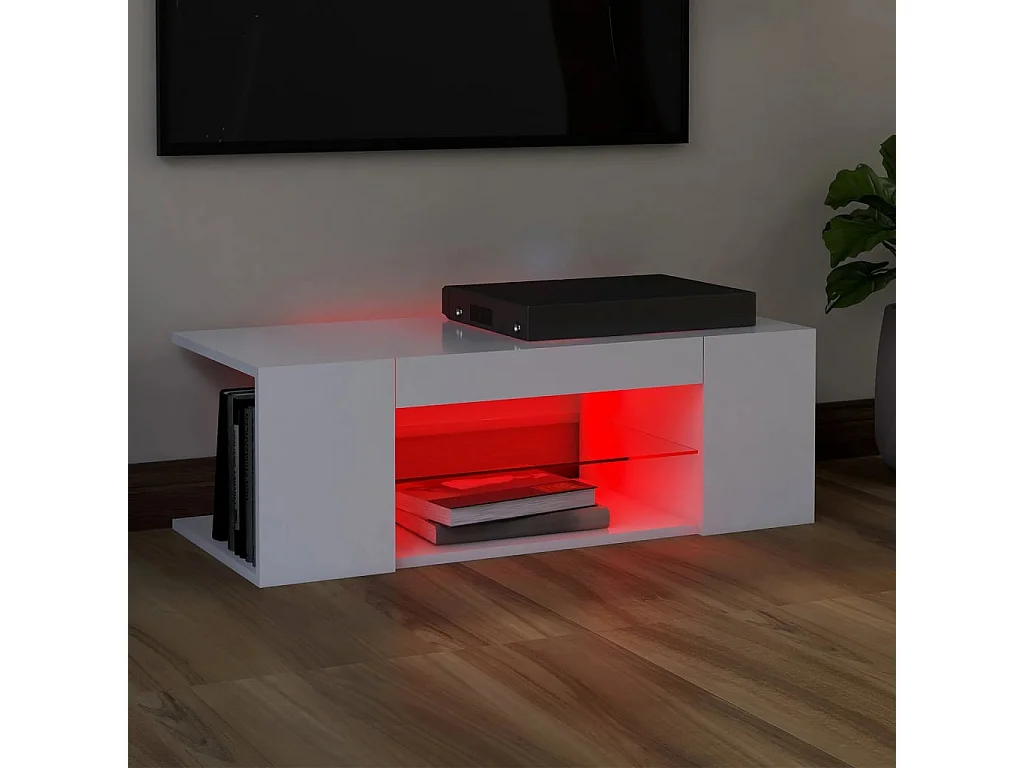 Crijn  Tv-meubel met LED-verlichting 90x39x30 cm wit