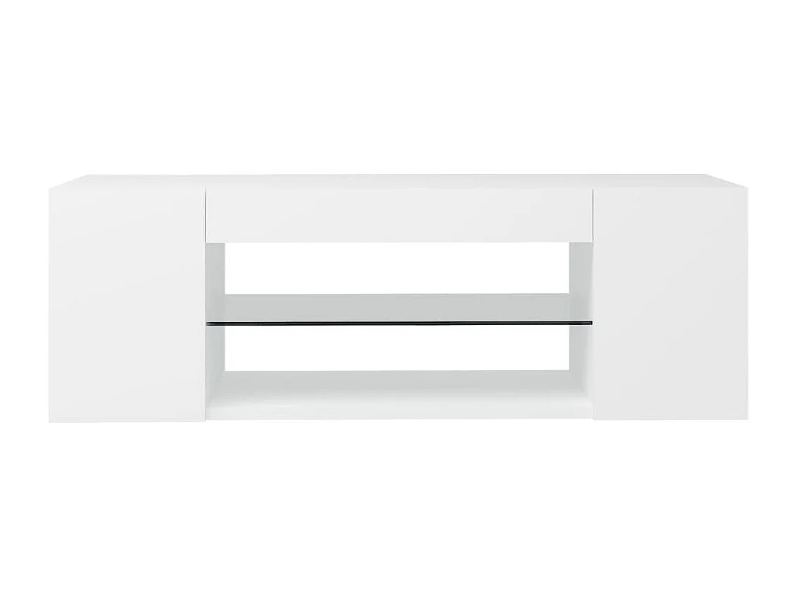 Crijn  Meuble TV avec lumières LED Blanc 90x39x30 cm